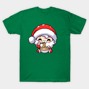 Christmas Santa Claus Ramen Chibi Kawaii T-Shirt